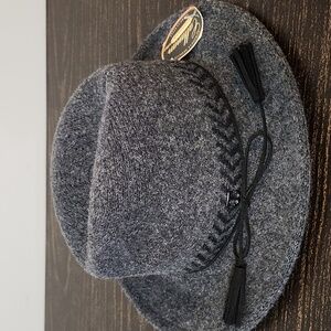 Callana Grey Wool Fedora Hat Nwt New Knit Millinery